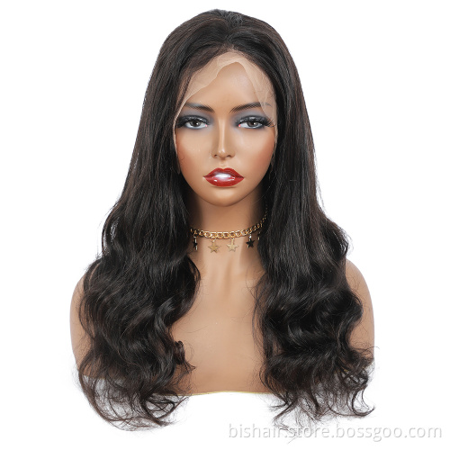 26 Inch Human Body Wave Shape Human Hair Wig T Part Brazil Ladies Wave Shape Front Mesh Wig Transparent Lace Front Wig Remy